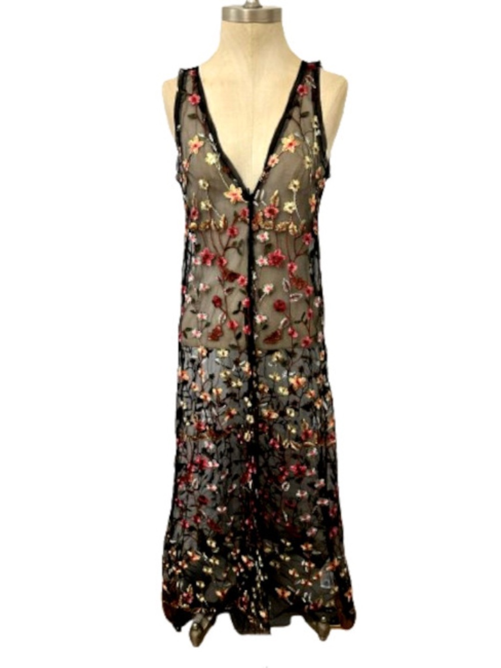 NWT Rita Ora Primark Mesh Embroidered Floral Cover-Up XS